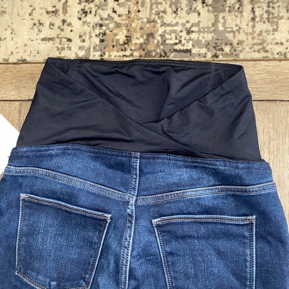 Isabel Maternity Crossover Panel Brushed Back Skinny Maternity Jeans Blue Dusk - Picture 11 of 11